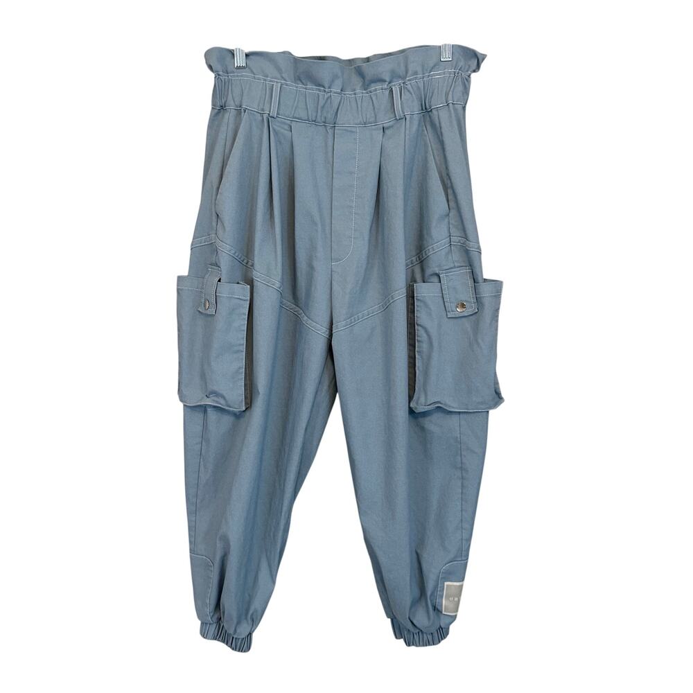 Orttu Cargo Jogger Pants Large Blue Paperbag Pocket Gorpcore Streetwear Outdoor
